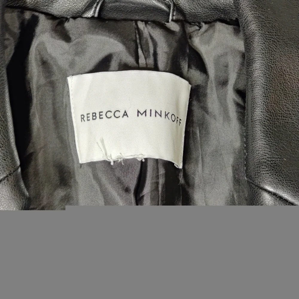 Rebecca Minkoff Black FaLse Lambskin Leather Blazer Women’s Size L Oversized